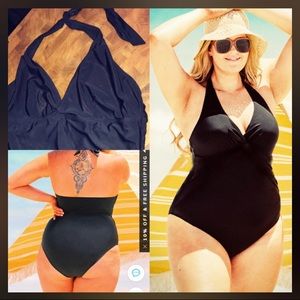 Woman’s black bathing suit